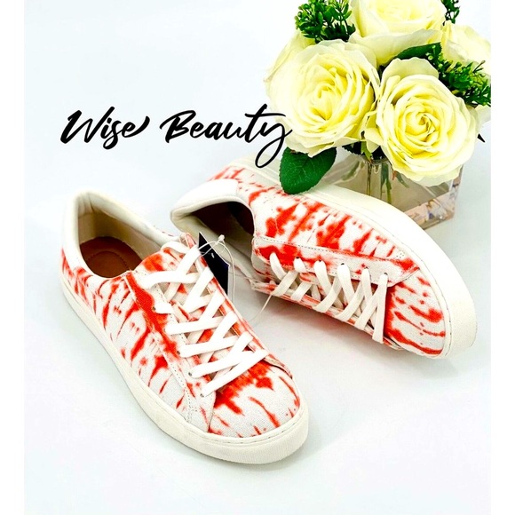 NEW Women’s Ingrid Sneaker Size 10 Casual Shoe Coral Tie Dye Universal Thread - Picture 3 of 7